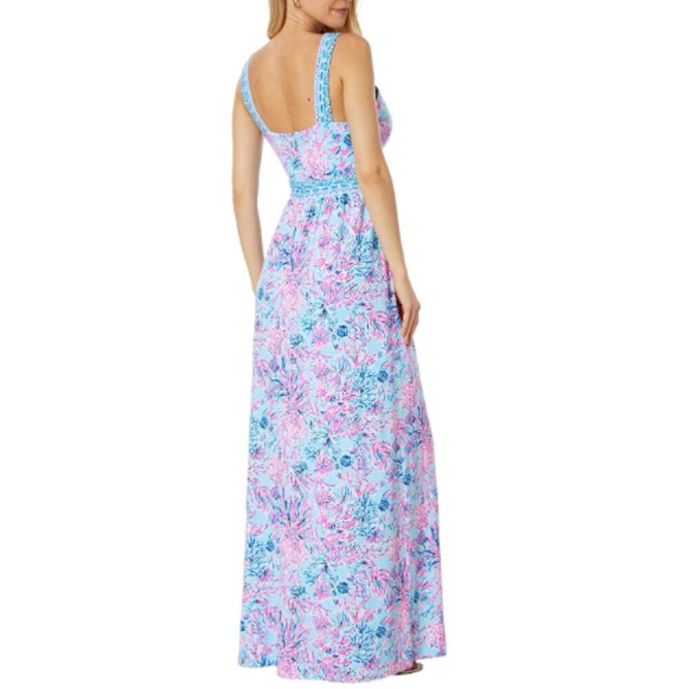 Lilly Pulitzer Women's Celestial Blue Serena V-Neck Maxi Dress Size 6 - Picture 2 of 7